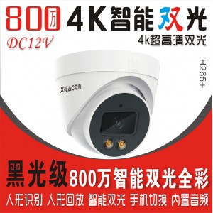 希泰XT-S302AK 800万黑光级智能双光音频网络高清监控